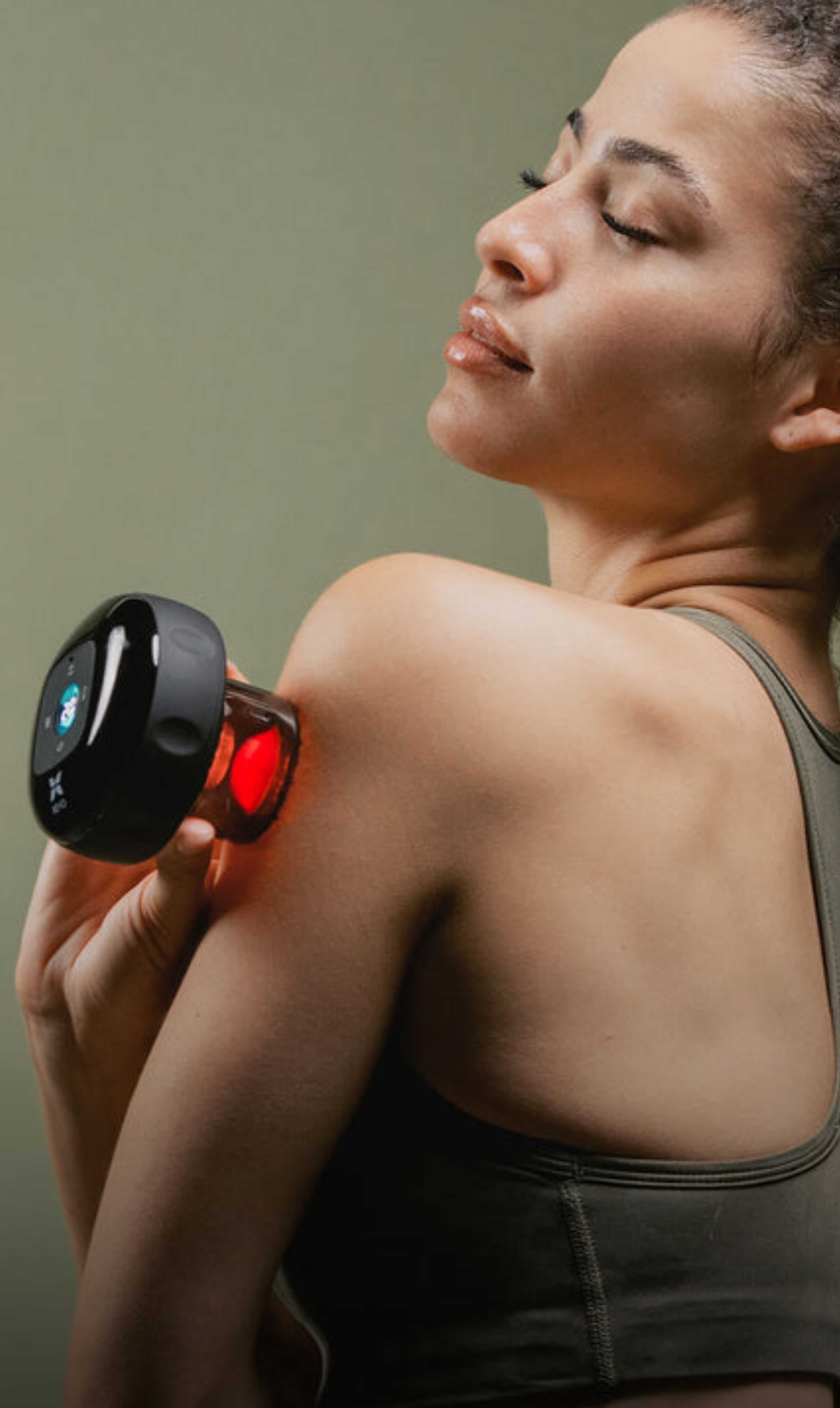 girl using revomadic cupping massager